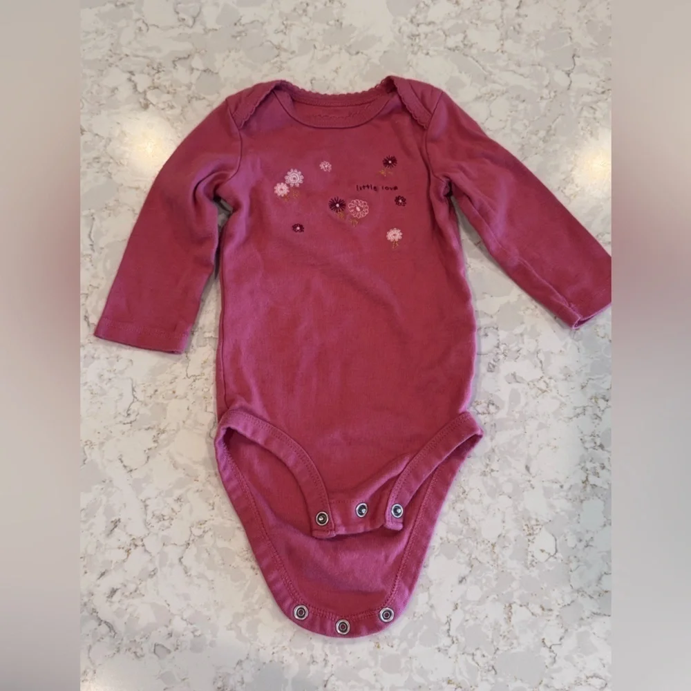 Floral and Solid Pink Baby Onesie Set - 3-6Months Carters